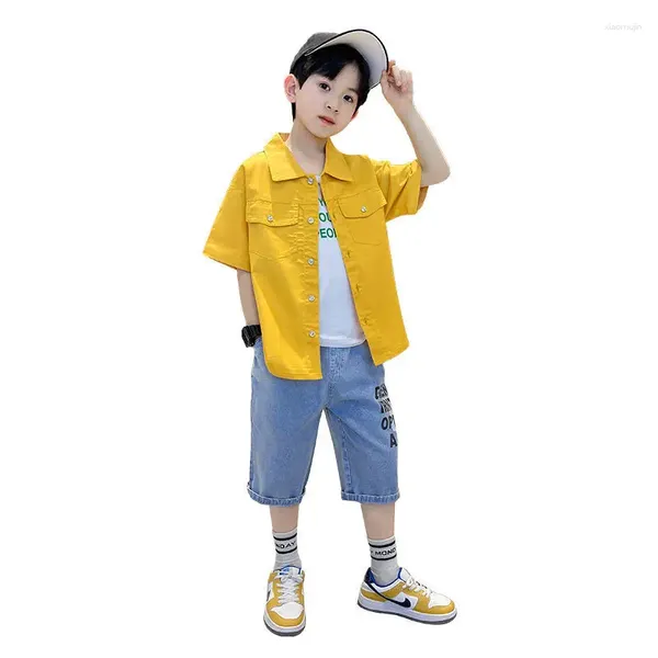 Set di abbigliamento Corea 2024 Summer Nettys Baby Short Short Sust Sust Kids Outfits Set Case Set Boys Shorts Shorts 2pcs 4 - 14 anni