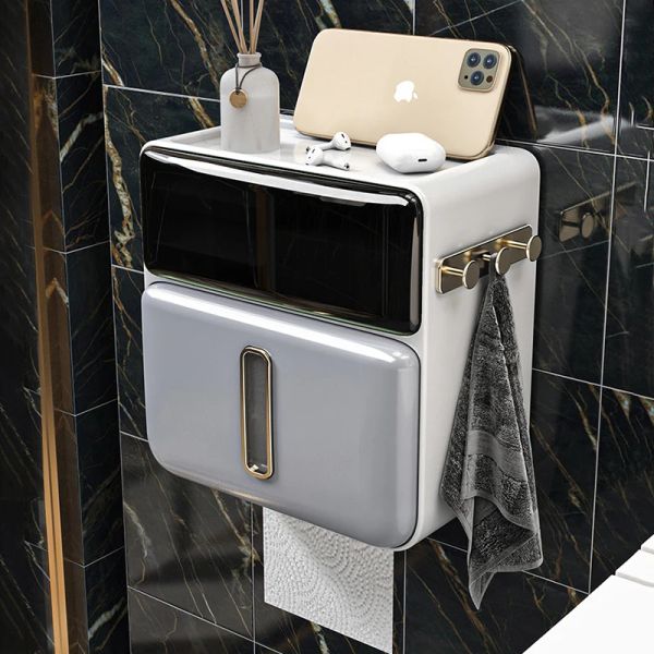 TOULLAR Tuvalet Kağıdı Tutucu Duvara Monte Su Geçirmez Banyo Doku Depolama Kutusu Yumruk Ücretsiz Rulo Kağıt Dispenser Banyo Aksesuarları