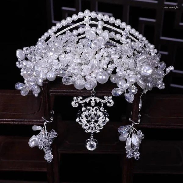 Серьги ожерелья набора свадебных свадебных корон -корейских хрустальных бровей подвеска на день рождения банкет