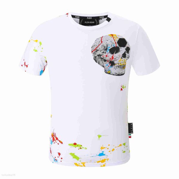 PLEIN URLO TREVER CAMÃO DE Mens Designer Tshirts Roupas de marca PP Skull Men T-shirt Round Neck SS Skull e com cristais Hip Hop Tshirt Top Tees 161252