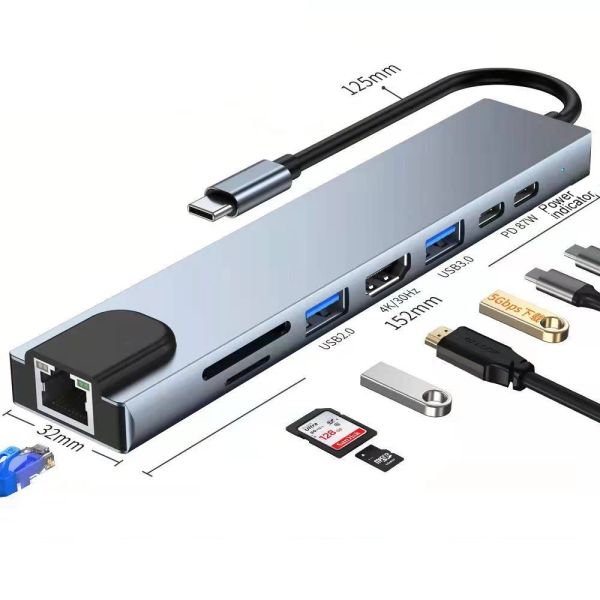 Hubs USB Extender Typec Dock Dispositivo di ramificazione del computer multifunzionale per Xiaomi per MacBook Pro 13 15 PC USB C HUB 3.0