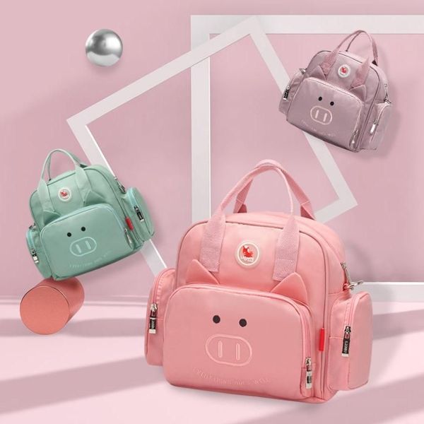 Bolsas de fraldas Backpack Mummy Backpack ombro Duplo Carriagem bebê Capacidade de grande capacidade Pig Bottle Bottle284s