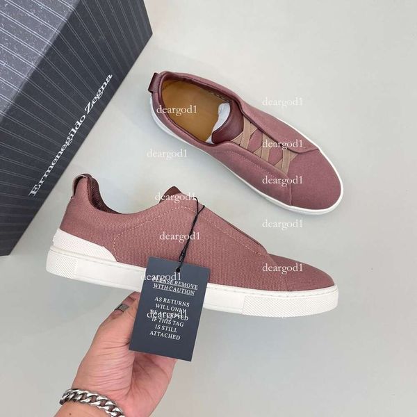 Scarpe casual designer zegna triplo punto top sneaker a strisce social per la festa di nozze di qualità in pelle zegnas logo kk 15