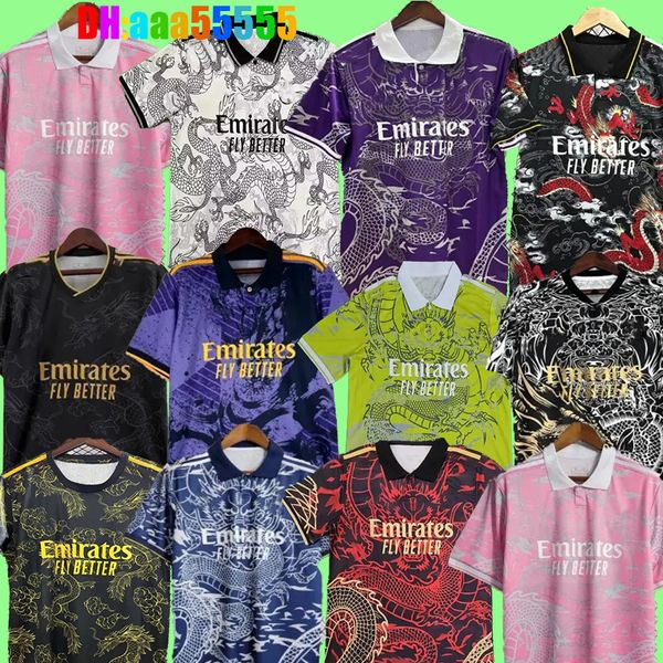 2024 25 Real Madrids Chinese Dragon Football Shirt Special Edition Camiseta de Futbol Pink Bellingham Rodrygo Vini JR Soccer Trikots Tchouameni Men Kit Polo Shirt