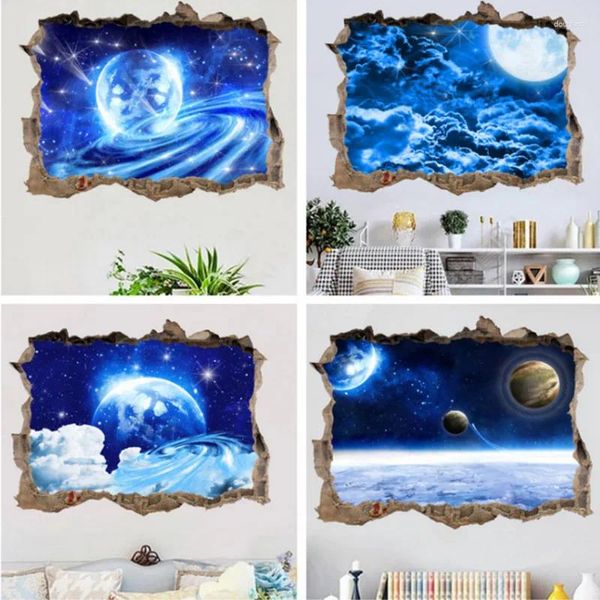 Adesivos de parede 3d sky sky sky sky decoração desenho animado crianças adolescentes quarto de estar quarto período de impressão de decal