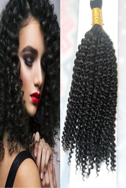 Capelli brasiliani non trasformati 1 pcs Bulk Afro Kinky ricci di capelli intrecciati 100g senza trama di trama Bulk per intrecciatura 6351974