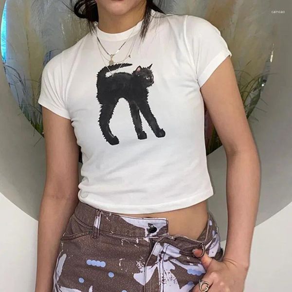 Kadın Tankları Kawaii Sevimli Sıradan Sıkı Bebek Giysileri Yaz Kısa Kollu Kadın Giysileri Üst T-Shirt Tatlı Baharatlı Güzellik Moda Mahsul Üstleri