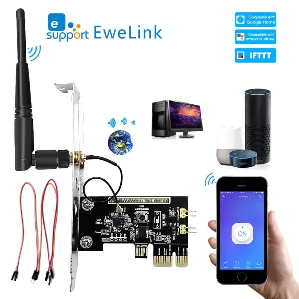 Controllo Ewelink WiFi Wireless Smart Switch Relay Module Mini PCIE Desktop Switch Switch Switch Switch On On/Off PC Remote Control