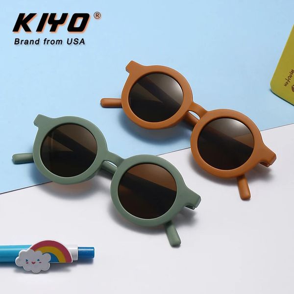 Kiyo Brand Kids Round Sunglasses PC Moda Sol óculos de alta qualidade UV400 Sport Eyewear 2107 240412