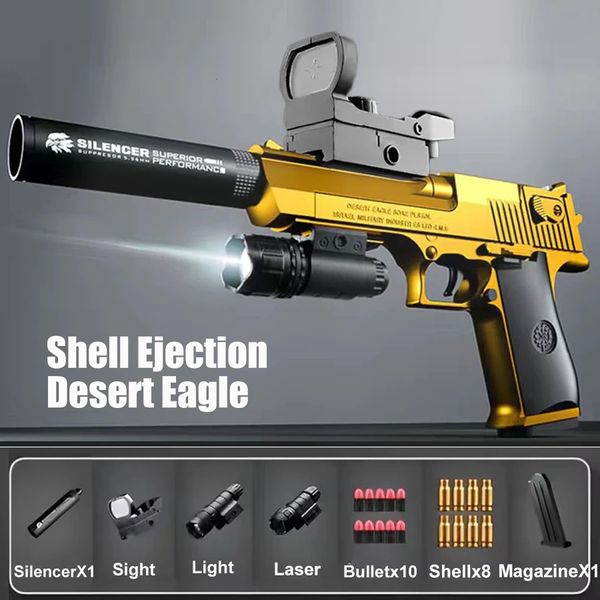 Shell Eiecies Desert Eagle G17 Soft Bullet Gun Gun Airsol Pistol Foam Launcher for Kids Boys Gift CS Shooting Games Armi 240420