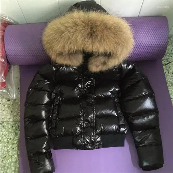 Jackets femininos grandes raccoon de pele de pêlo parkas parkas outono outwear modela impermeabilizada casaco de inverno com capuz fêmea quente