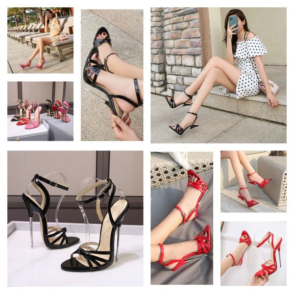 2021 designer di lusso Sandals Sandals Sandali in pelle Pompe slingback Ladies sexy tacchi alti Rivet Fashion Party High High Heel
