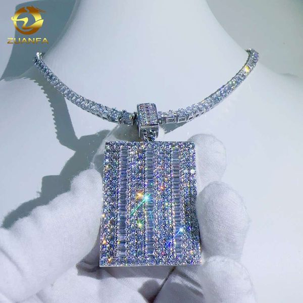 925 Sterling Silver Jewelry Pingente personalizado Hip Hop Pingente VVS Diamond Men Colar Pingente