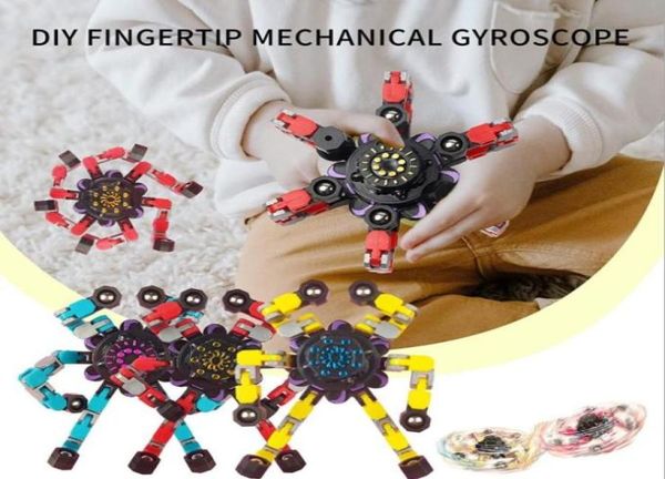 Decompresnsão Fidget Toy Spinner Spinning Top Deformation Mech Chain Rating Creative Popular Toys for Christmas Gift1376809