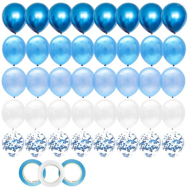 Partydekoration 40pcs 12 Zoll blau gemischte Latexballons Junge Mann Geburtstagsdekorationen Babyparty Dekor Abschluss