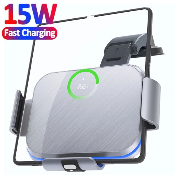 Caricabatterie per auto wireless per Galaxy Z Fold 4 3 2 iPhone Samsung W22 W21 Porta del telefono pieghevole Doppi bobine Carica Chargers Carica rapida