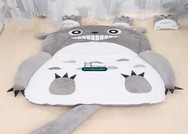 Dorimytrader Japan Anime Totoro Schlafsack Cover großer Plüsch weicher Teppich Matratzes Bett Sofa Tatami Geschenk ohne Baumwolldy610674741914