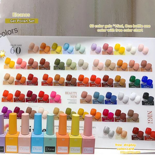 Kits Eleanos novo kit de polimento de gel de cor da moda 60 hema grátis esmalte verniz