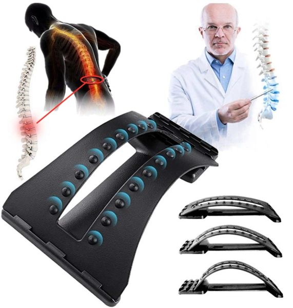 Pads massaggio barella di massaggio lombare supportano la colonna vertebrale chiropratica di chiropratica 18 punti trigger 3 livelli di stretching dispositivo
