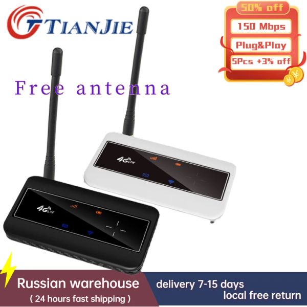 Yönlendiriciler Tianjie 150Mbps Kablosuz Wi Fi yönlendirici SIM Kart Ağı 3G Modemler 4G Anten Amplifikatör Mobil Wifi Wifi Cep Mifi Hotspot