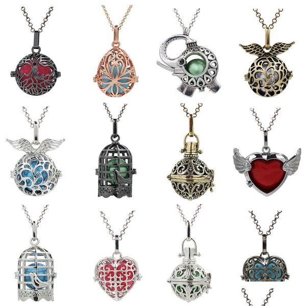 Locket più disegni Birdcage Elephant Owl Lave Bead Cage Pendant Olio essenziale Diffusore Locket Angelo Messicano Bola Chime Ball per Dhpw6