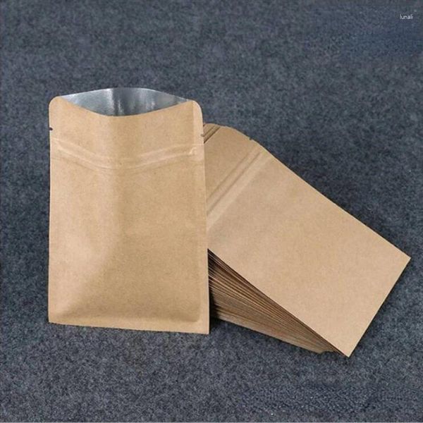 Sacos de armazenamento 100pcs embalagem de chá papel kraft papel para nozes de nozes bolsas de embalagem