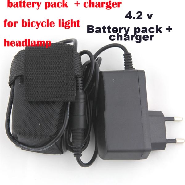 Lichter 4*18650 8,4 V Lithium -Batterie für Fahrrad Light Set Package LED -Fahrrad -Scheinwerfer Batterie 6400mAh wiederaufladbare Ionen -Batterie Pack