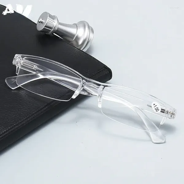 Óculos de sol Perna da primavera Strachable Moda Plexi Glass Transparent Reading Glasses 1 1.5 2 2,5 3 3,5 4