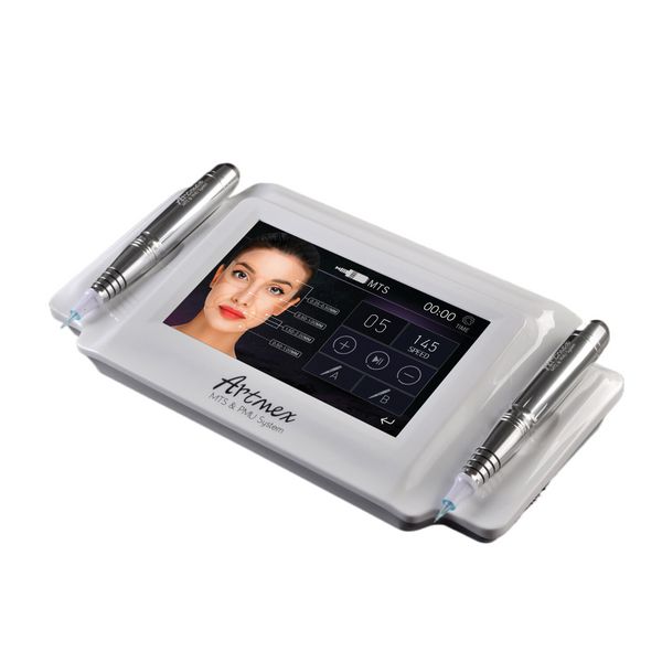 2 em 1 Artmex pigmento digital PMU MTS Tattoo Machine Microblading caneta de maquiagem de pele permanente