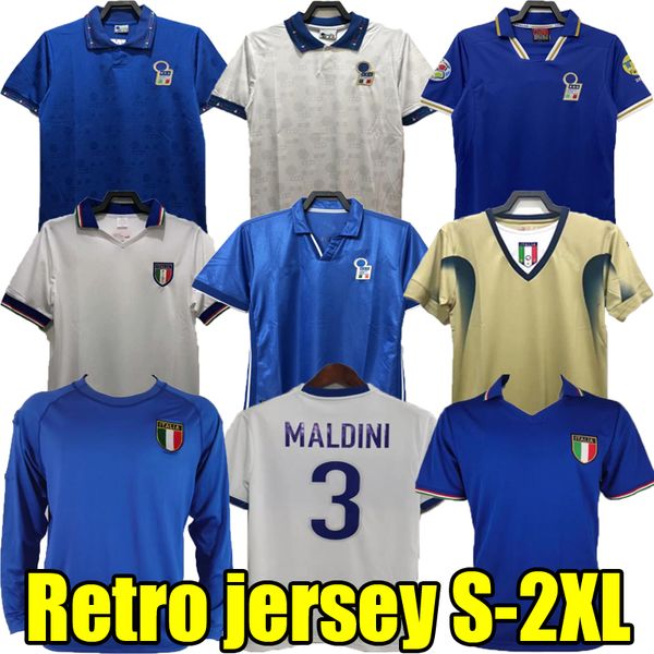 1982 1986 Italys Classic Retro Soccer Jerseys Rossi 90 94 96 98 R.Baggio Maldini Totti del Piero 2000 06 PIRLO INZAGHI Cannavaro Materazzi Nesta Buffon Footbal camisa