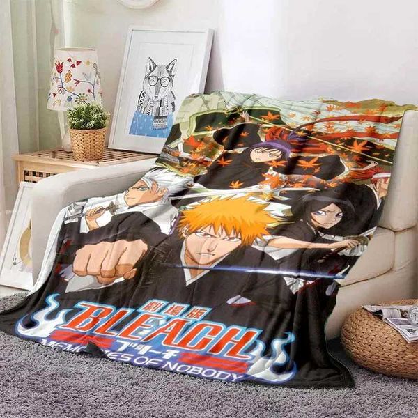 Coperte candeggina fumetti giapponesi stampati da letto di moda coperta foglio soggiorno divano pranzo rottura sottile camera da letto coperta da letto coperta bambino t240422