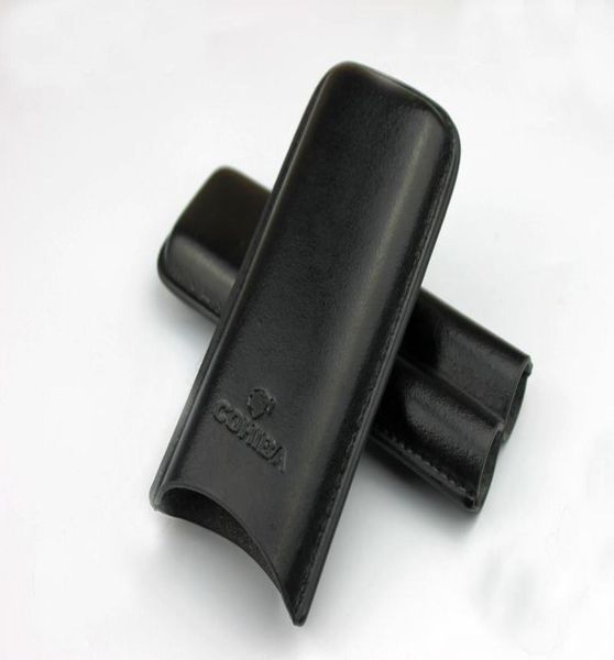 Novo suporte de couro de cor marrom preto de beautifil preto 2 capa de charuto de tubo, o estojo possui 2 charutos9723363