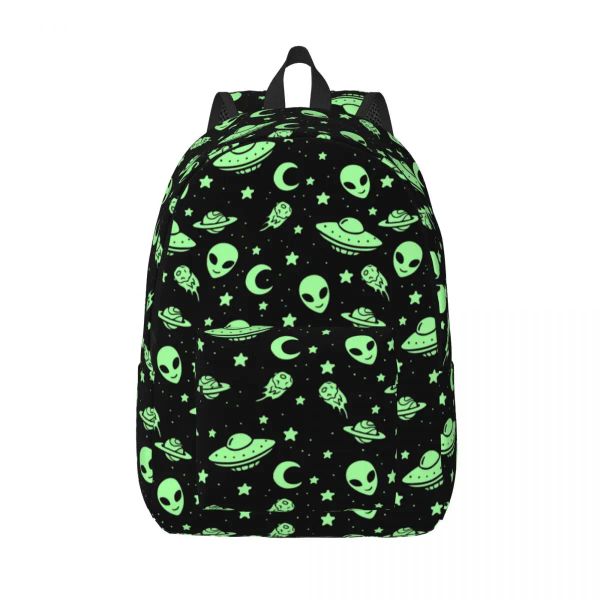 Bags Schoolbag Schülern Rucksack Grüne Alien Ufo Mond Schulter Rucksack Laptop Bag School Rucksack