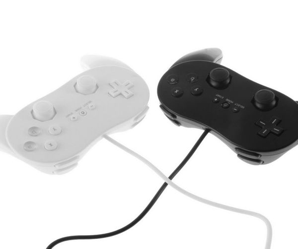 Classic Wired Horn Game Controller Gaming Remote Pro gamepad Shock Joypad Joystick para Nintendo Wii Secondgeneração II 2º Wiipr3255525