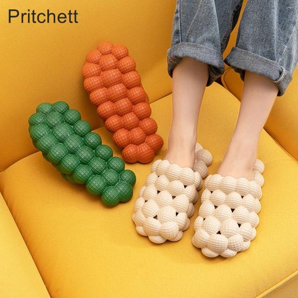 Hausschuhe Lychee Ball Weicher Boden innern und im Freien 2024 Sommer männliches/weibliches Paar lässig atmungsaktive Bubble -Schuhe