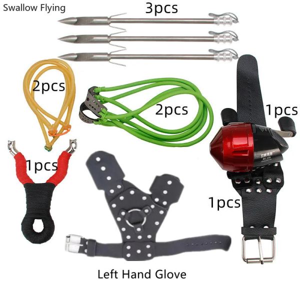 Accessori potenti set completo Fishing Slingshot caccia all'esterno sparare in campeggio Catapult Fishing Cow e freccia che cattura pesce