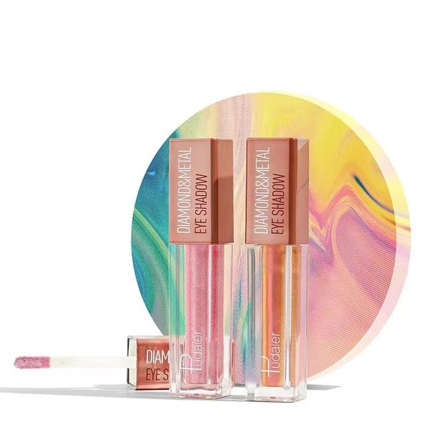 Pudaier Pearlescent Liquid Eyeshadow 18 Colori Ombre Oro Gold Facile da applicare Waterproof Holiday Party Cine Beauty