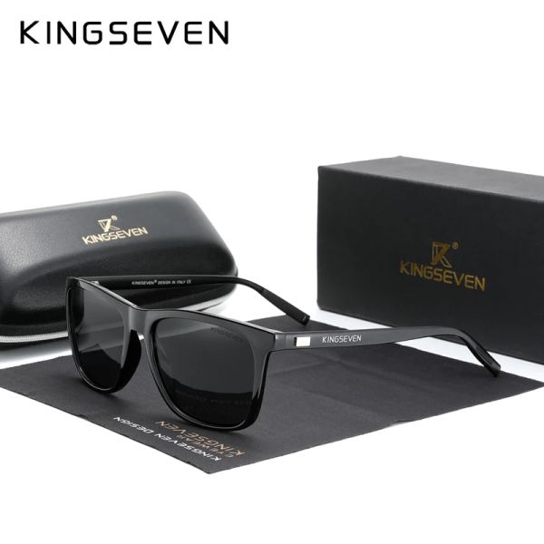 Óculos de sol Kingseven Aluminium Frame Glasses Sunglasses Men polarizados de óculos de sol fotochrômicos de sol Acessórios de óculos femininos que dirigem óculos de sol