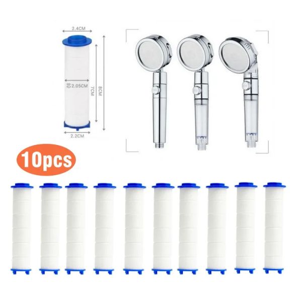 Purificadores 10 PCs Substituição da cabeça do chuveiro PP Cartucho de filtro de algodão 8cm*2,4cm Purificação de água Acessório do banheiro