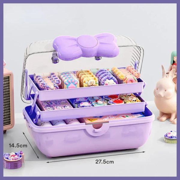 Bins Multilayer Hairpin Storage Box Cine Girlies Box Box per bambini Accessori per bambini Organizzatore giocattolo