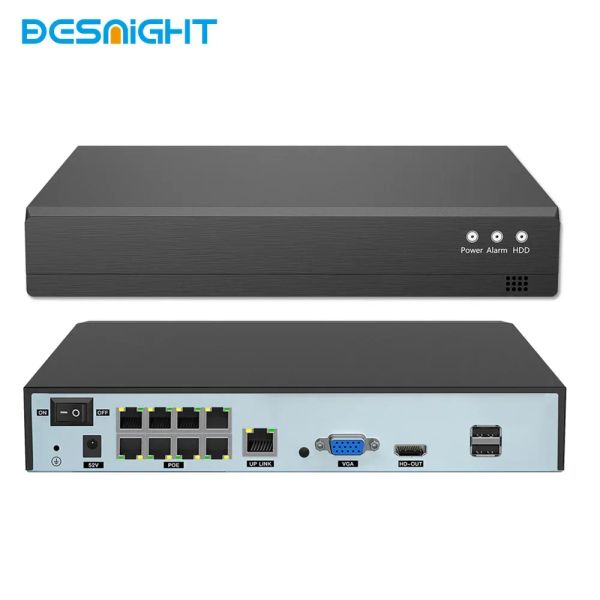 Linsengesichtserkennung H.265 8Ch*4K 4Ch/8Ch POE Network Video Recorder Überwachung POE NVR 4/8Channel für HD 8MP 5 MP IP -Kamera