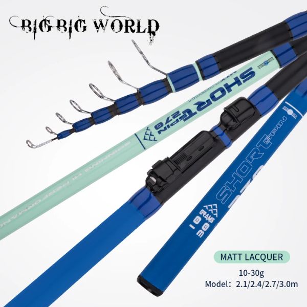 COMBO BIGBIGWORLD UltraShort Carpa Dismette di pesca a canna da pesca a resina resina a resina in fibra telescopica canna da pesca a canna da pesca 2.1/2.4/2.7/3.0