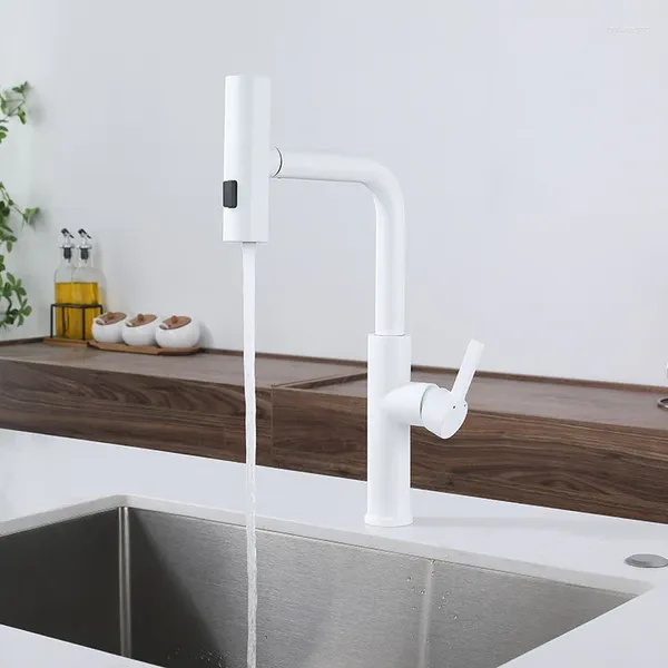 Küchenarmaturen intelligent und kalt Edelstahl Waschbecken Drehfertigungen ziehen Sprühintelligenz Wasserfall heraus