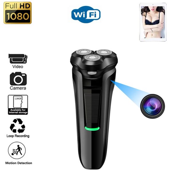 Shaver recarregável barbeador elétrico Wi -Fi Mini Câmera portátil Men Electric Razor Razor Invisível Câmera de Videoveilância de Video