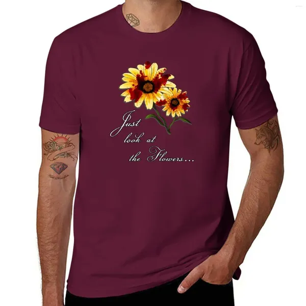 Polos masculinos Olhe para a camiseta das flores para um menino de tamanhos tops roupas masculinas