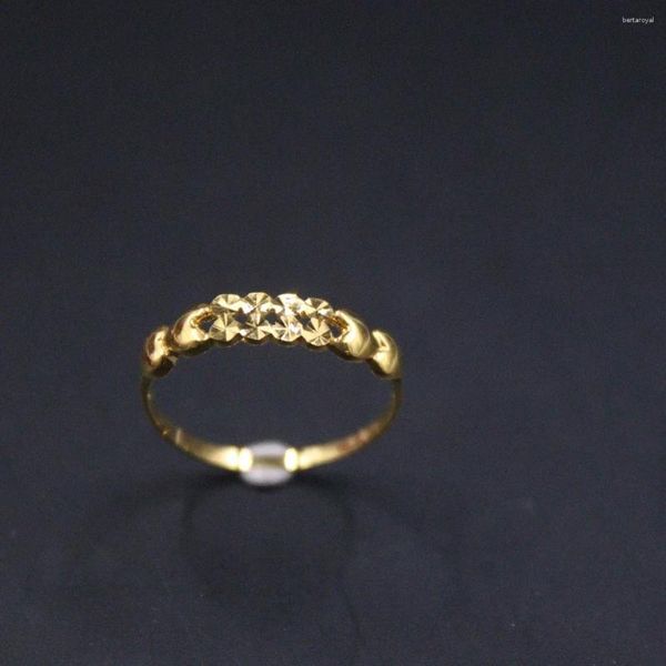 Anelli di cluster anelli in oro giallo puro 18k per donne Impegno per il cuore amorevole AU750 US 5.75 Gift