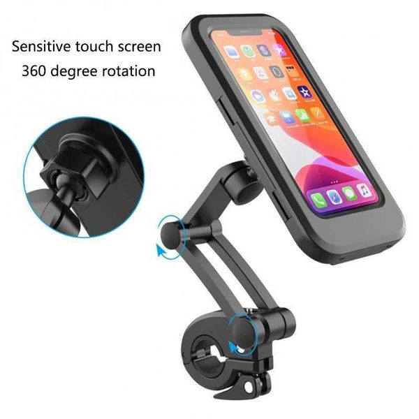 Mobiltelefone montiert Halter 1 PCs Motorradmobile Mobiltelefonhalterung Navigation Fahrrad wasserdichte schockdes faltungsvolles Touchscreen-Magnet-Mobiltelefonhalter Y240423