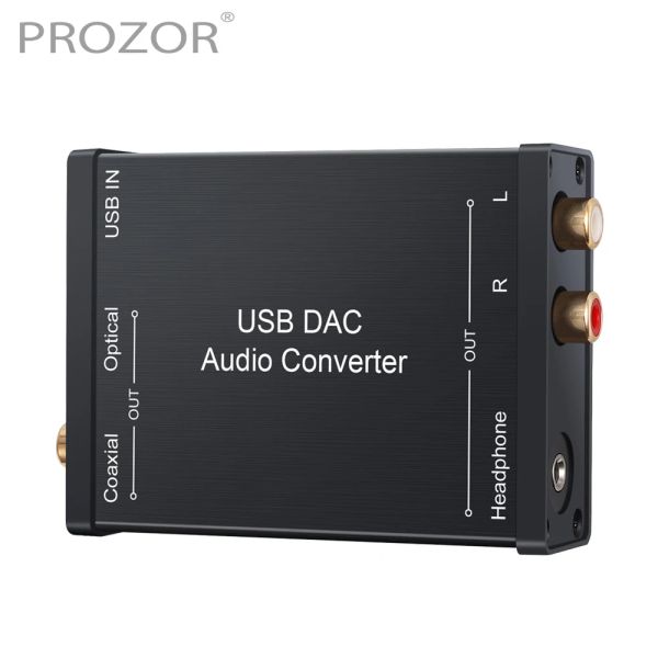 Konverter -Prozor USB DAC Audio -Konverter USB zu digitaler Koaxial optisch 3,5 mm Kopfhörer -Stereo -Ausgang USB Audio Sound Card Adapter für PC