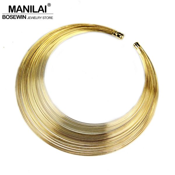 Ожерелья Manilai модная многослойная металлическая проволока