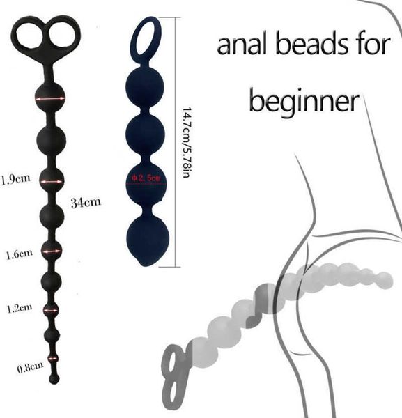 Massaggio piccole palline anali silicone tappo di testa perline antime erotiche per adulti giocattoli sessuali di dilatatori per donne gay se9731224